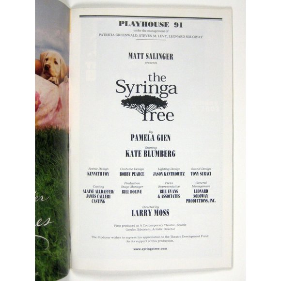 Syringa Tree Playbill January 2002 Kate Blumberg Pamela Gien Playhouse 91 - Picture 3 of 6